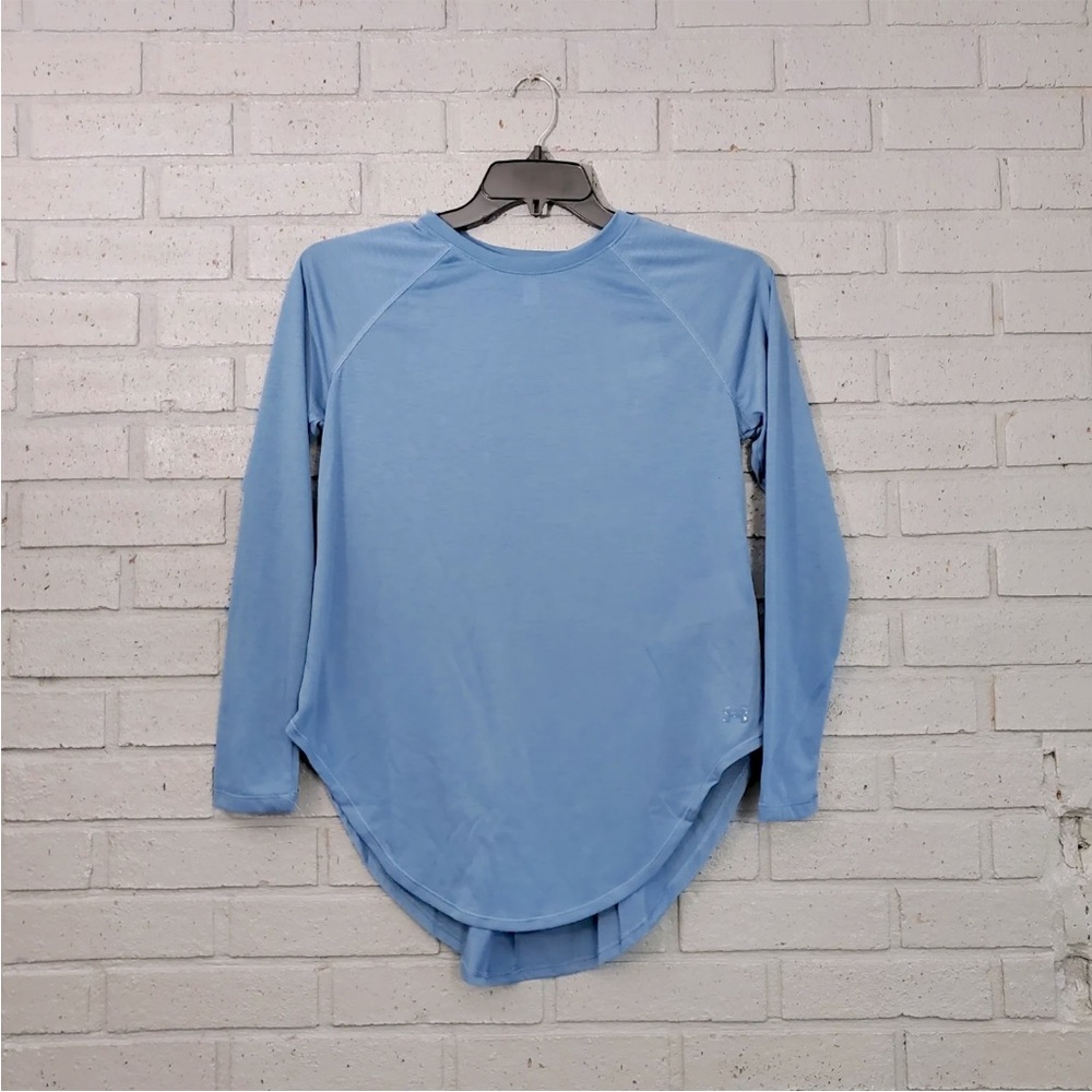 Under Armour Women's Breathe Open Back Studio Long Sleeve Shirt robins blue sz S